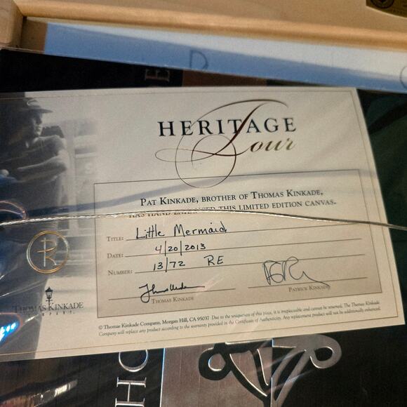 Thomas Kinkaid disney dreams collection the little mermaid 12 X 18 new 13/72 - Picture 8 of 13